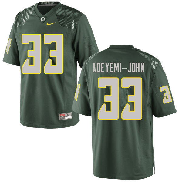 Men #33 Jordan Adeyemi-John Oregn Ducks College Football Jerseys Sale-Green - Click Image to Close